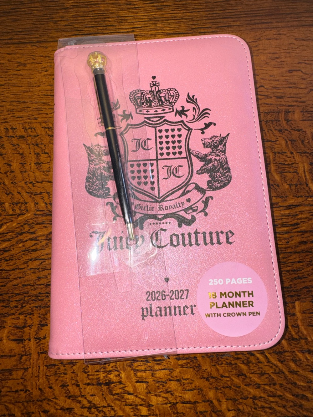 NWT Juicy Couture Pink 2026-2027 18-Month Planner with Crown Pen